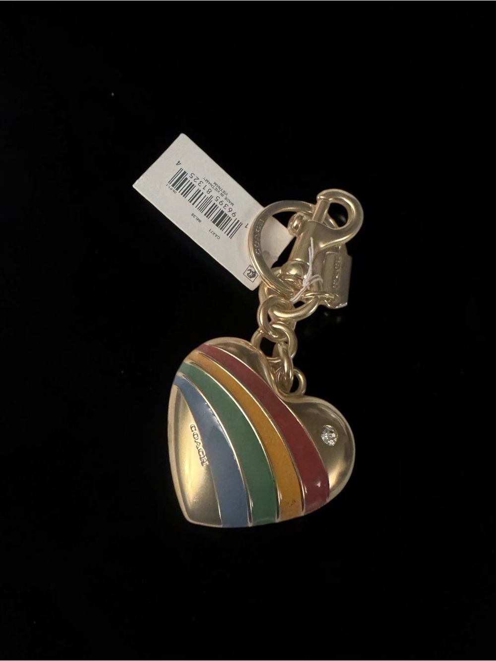 Coach Rainbow Heart Charm/Key chain